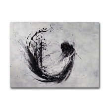 Black and White Modern Abstract Oil Painting Handmade for Wall Decor